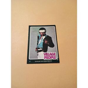 Vintage 1979 Village People Trading Card #7  Disco Era Vintage Music Collectible